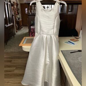 Satin flower girl dress with rhinestone detail Size 12